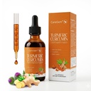 Turmeric Curcumin Complex Liquid Drops with Milk Thistle, Dandelion & Chamomile | High-Absorption Herbal Blend with Black Pepper & Ginger | Orange Flavor | 2 fl oz
