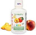 Go Healthy Kids Liquid Multivitamin, Immune Support, Kid Liquid Multivitamins, Υψηλής Απορρόφησης Βιταμίνες Vegan, Παιδικές Βιταμίνες Multivitamin Peach Mango - 30-60 Μερίδες