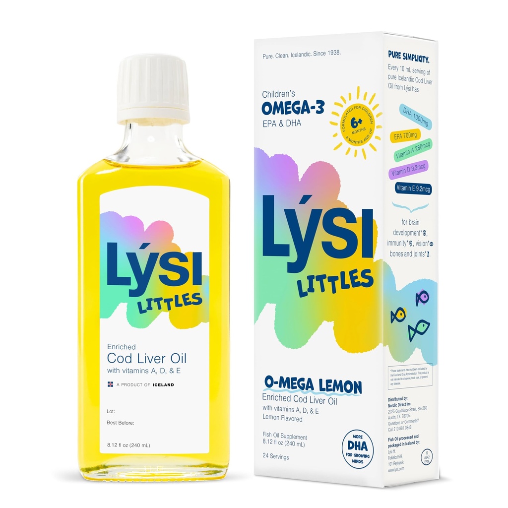 LYSI Liittles Childrens's Omega Lemon Cod Liver Oil, 8.12 OZ