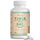 VivoNu TUDCA 2000mg + NAC 1200mg Supplement Capsules, TUDCA Bile Salt + N Acetyl Cysteine, Antioxidant Supplements for Liver&Lung&Digestion&Gallbladder Cleanse(180 Capsules)
