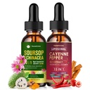 Soursop Echinacea Drops & Liposomal Cayenne Pepper Drops Supplement Bundle