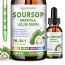 2000MG Soursop Graviola Liquid Drop, 10-in-1 Soursop Bitters Liquid Drops with Sea Moss, Black Seed Oil & Soursop Graviola Leaves Extract for Cell Support, Immunity, Gut & Antioxidant, 60ML