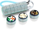 Zannaki Metal Bling Pill Organizer, Travel Waterproof Weekly Pill Box, Φορητό μεγάλο κράμα αλουμινίου Pill θήκη εμπορευματοκιβωτίων, BPA Δωρεάν 7 ημέρες Καθημερινής Ιατρικής Κάτοχος για βιταμίνη, Fish Oil, Συμπλήρωμα