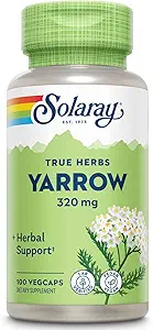 SOLARAY True Herbs Yarrow 320mg, Ολόκληρο Aerial - Yarrow φυτικά συμπληρώματα για την υποστήριξη της ευεξίας - Μη ΓΤΟ, Vegan, Χωρίς γλουτένη, Εργαστήριο Επαληθευμένο, 60-Day εγγύηση επιστροφής χρημάτων - 100 εξυπηρετήσεις, 100 VegCaps
