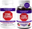 Moonstone Kinney Stone Stopper Κάψουλες & Gummies, Outperforms Chanca Piedra Stone Breaker & Kidney Υποστήριξη Συμπληρώματα, Αναπτύχθηκε από ουρολόγους για την πρόληψη των λίθων νεφρών, Μικτή Berry (Variety 2 Pack)