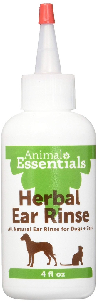 Animal Essentials Herbal Ear Rinse Cleaner for Dogs and Cats, 4 fl oz - Made in USA Certified Organic