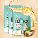 Vitamin D3 10000 iu Plus K2 (MK-7) 200 mcg, 300 Coconut Oil Softgels| 2 in 1 VIT D & K Complex | Supports Calcium Absorption, Bone, Immune, & Heart Health – Easy to Swallow (900 Softgels /3 Bag)