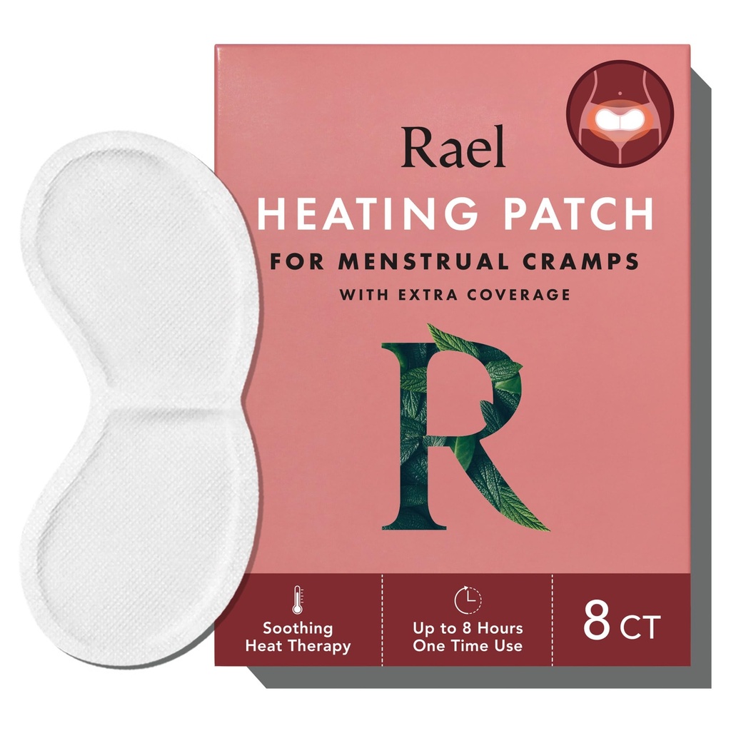 Rael Herbal Heating Patches - Ultra Thin Design, Large Size for Extra Coverage, All Skin Types (8 Count)