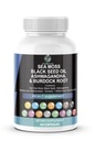 Sea Moss 3000mg Black Seed Oil 2000mg Ashwagandha 1000mg Turmeric 1000mg Bladderwrack 1000mg Burdock 1000mg & Vitamin C & D3 with Elderberry