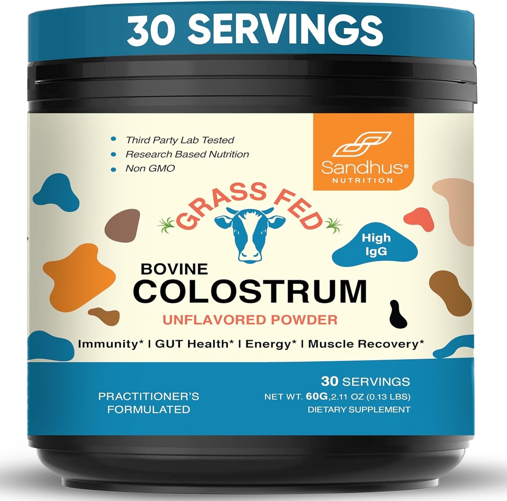 Sandhu's Grass Fed Bovine Colostrum σκόνη για τους ανθρώπους, ενήλικες 