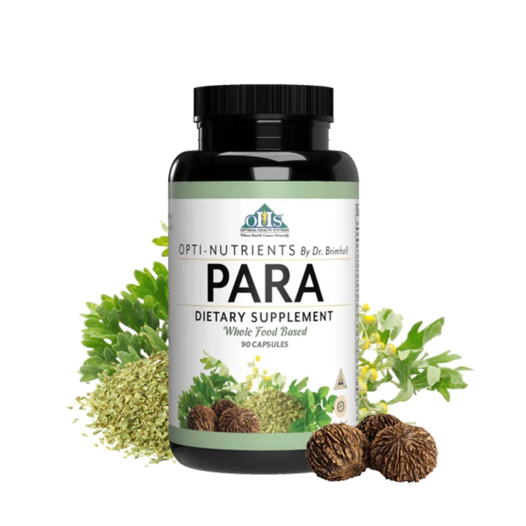 Optimal Health Systems Opti-para | Herbal GI & Microbial Balance Support Cleanse with Enzymes & Botanicals | Wormwood, Black Walnut, Pumpkin, Clove, Garlic, Aloe + | 90 Capsules