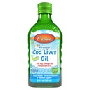 Carlson - Kid's Cod Liver Oil, 550 mg Omega-3s, Plus Βιταμίνες A και D3, Liquid Fish Oil, Wild Caught Norwegian Arctic Cod, Sustainablely Sourced Nordic Fish Oil, Green Apple, 250 mL (8.4 fl Oz)