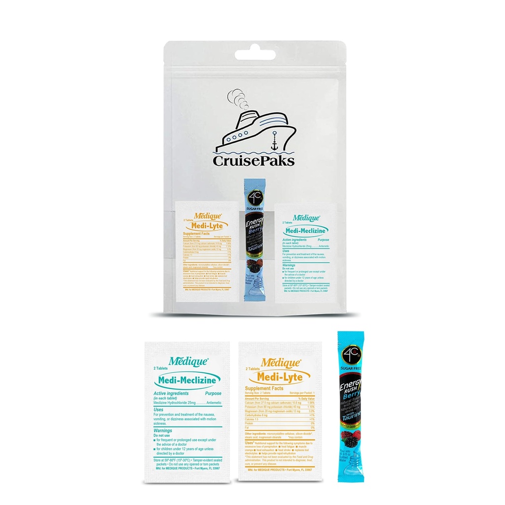 Cruise Essentials On The Go First Aid Refill Kit |Basic | Hydration