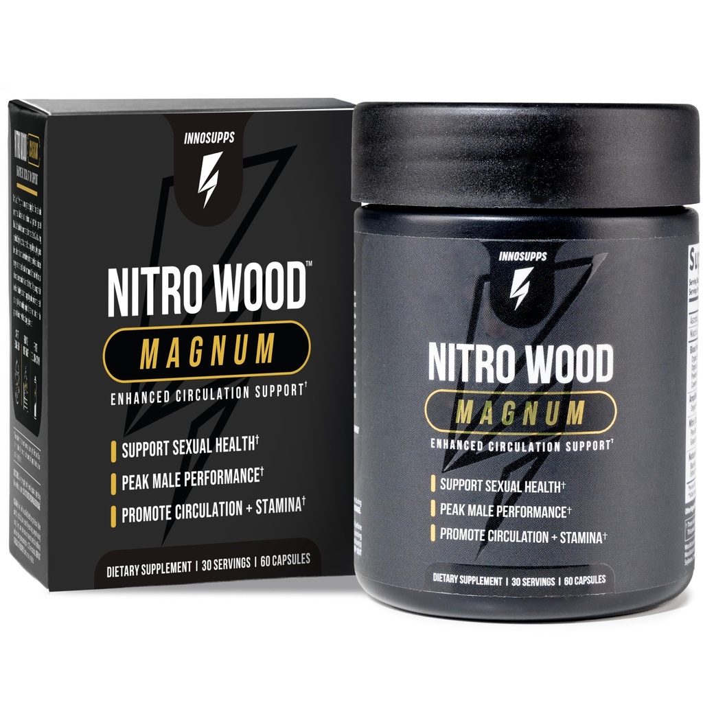 InnoSupps Nitro Wood Magnum – Nitric Oxide Booster for Men – Supports Blood Flow, Circulation & Male Performance – Stamina, Endurance & Size Support – 60 Veg Capsules
