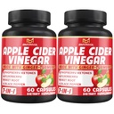 (2 Packs) Apple Cider Vinegar Capsules with Ginger, Turmeric, Elderberry, Raspberry Ketones, Beet Root, Black Pepper - 7in1 for Supports Digestion, Detox & Immune - 4 Months Supply