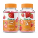 Ζωοποιήσιμος ψευδάργυρος 50mg + βιταμίνη D 5000 IU, Gummies Bundle - Μεγάλη γεύση, συμπλήρωμα βιταμίνης, χωρίς γλουτένη, GMO δωρεάν, μασώμενη κοιλιά