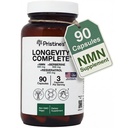PRISTINE'S Longevity Complete Anti Aging NMN Complex - Advanced Cellular Support - NMN 500mg, Berberine 500mg, Resveratrol 250mg, Healthy Aging, Autophagy & NAD+ Support - Glass Bottle