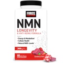 Force Factor NMN Longevity & Anti-Aging, Nicotinamide Mononucleotide, NAD+, Support Cellular Health, Cellular Repair, Energy Metabolism, Strawberry, 60 Soft Chews