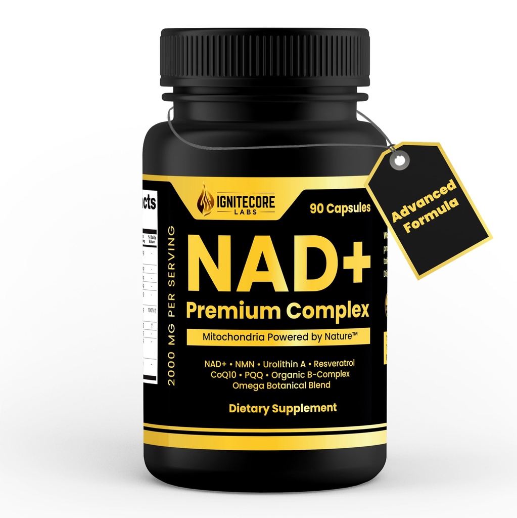 NMN Supplement 2000mg – NAD+ Complex with Nicotinamide Riboside, Urolithin A, Resveratrol, CoQ10, PQQ | Cellular Energy & Healthy Aging for Women & Men | USDA Organic, Vegan | 45 Servings