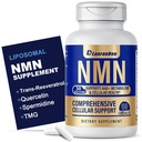 LanranBee Liposomal NMN Supplement Complex 1000mg Per Serving, 60 Veggie Capsules | 6-in-1 NAD+ Support Formula with NMN, Quercetin, Trans-Resveratrol, TMG & Spermidine | Gluten-Free, Non-GMO
