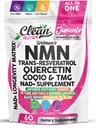 Clean Nutra NMN Supplement for Women CoQ10 NAD Quercetin Resveratrol Spermidine — Womens NMN 500mg Supplements — Juvanix NAD Support Made in USA — TMG & Anti Aging Pills for Women — 60 Capsules