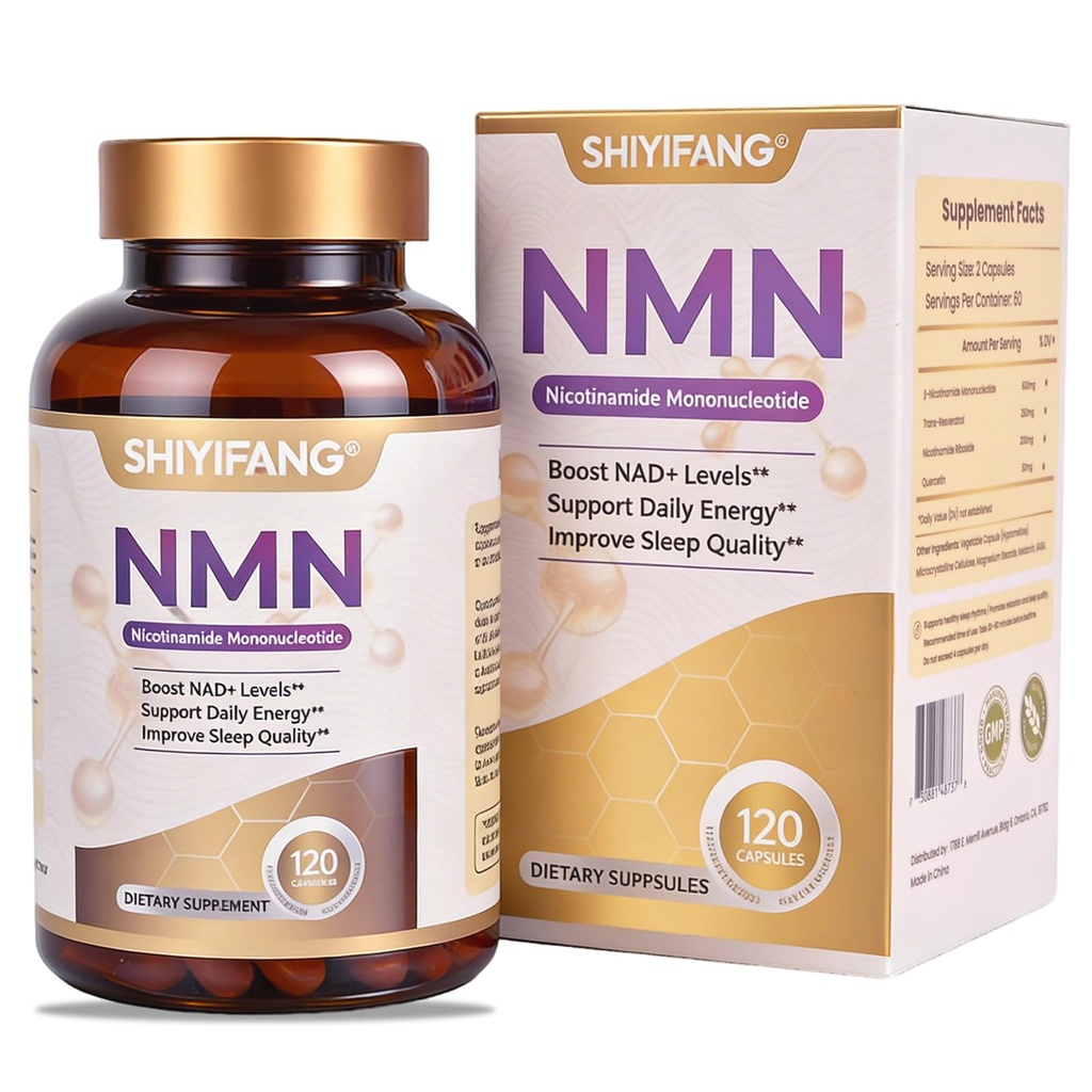 NMN Supplement 600mg, NMN for Cell, Energy, Sleep Support, Anti-Aging & Longevity for Men & Women, 120 Capsules