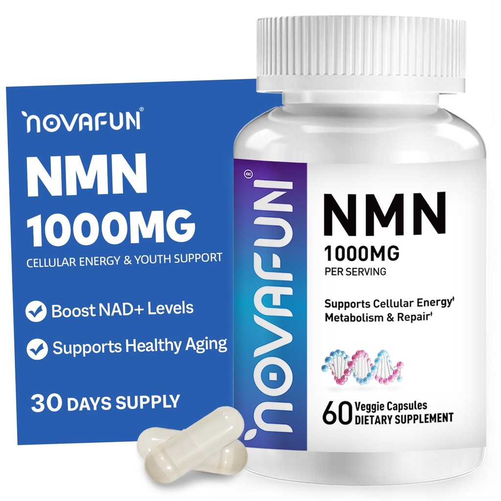NMN Supplement 1000mg - Purity Beta-Nicotinamide Mononucleotide for Men & Women - 60 Veggie Capsules