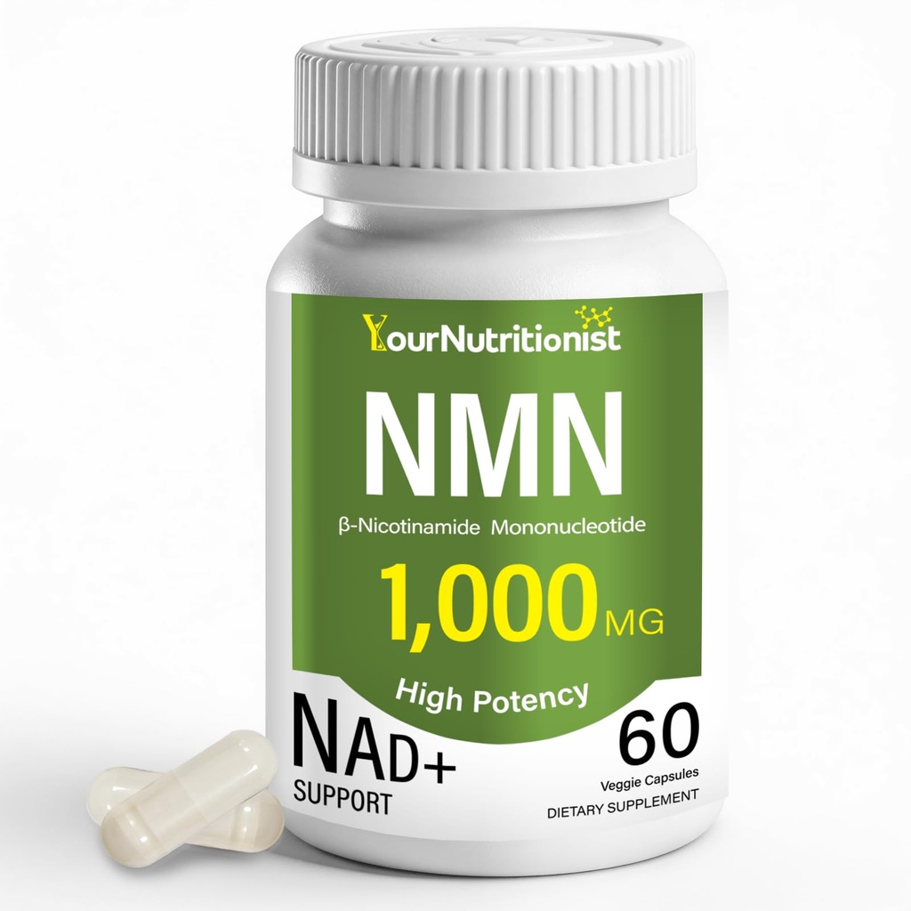 NMN Supplements 1000mg -99.9% Purity Tested- NAD+ Precursor - Non-GMO - 60 Vegan Capsules