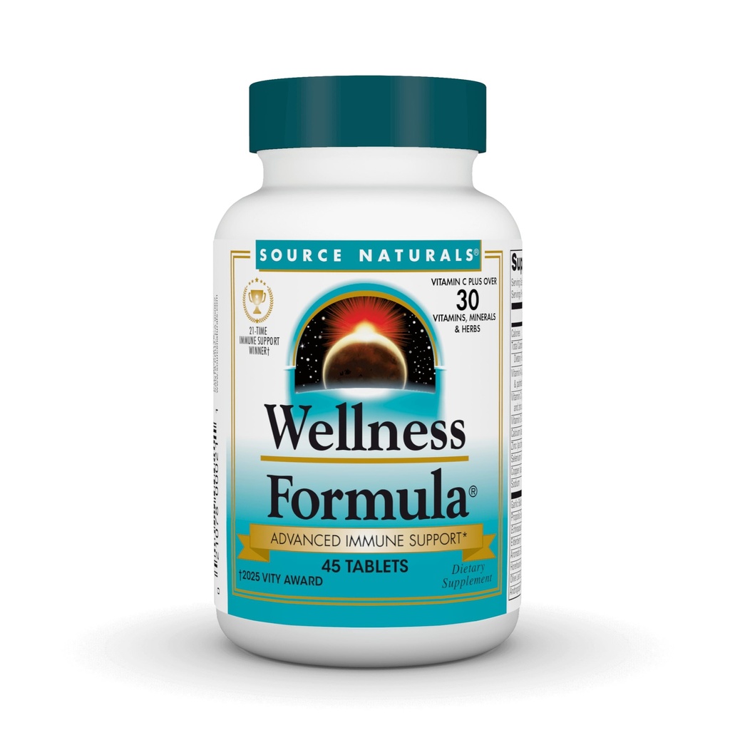 Source Naturals Wellness Formula Bio-Aligned Vitamins & Herbal Defense - Συμπλήρωμα Υποστήριξης Ανοσοποιητικού Συστήματος & Ανοσίας Booster - 45 Tablets