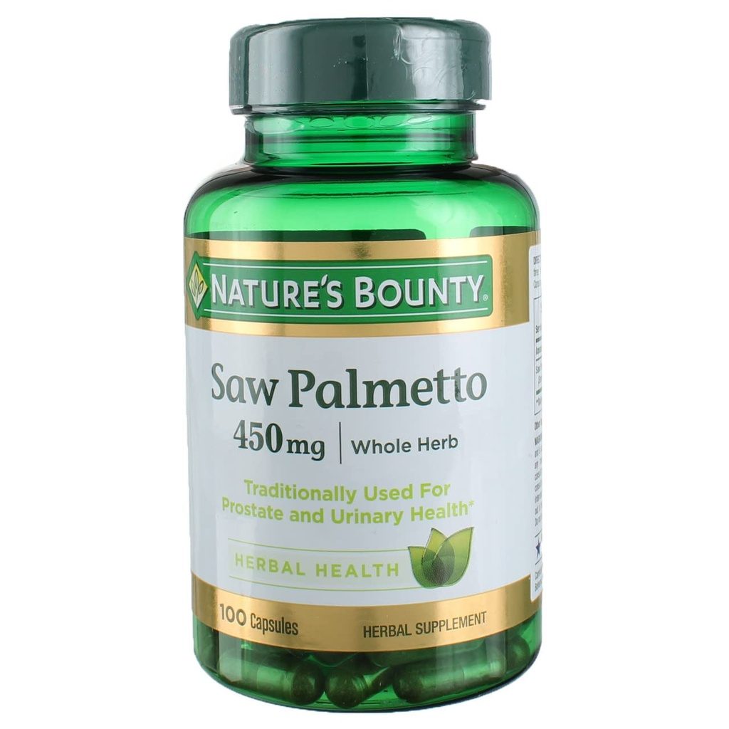 Nature's Bounty Saw Palmetto 450 mg 100 Capsules (Pack of 3)