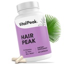 Vital Peak® Hair Peak - Hair Growth Supplement - Hair Vitamins to Support Healthy Hair with Biotin, Collagen, Saw Palmetto Extract, Keratin, Iron, Ionide, Zinc - Gluten Free, Dairy Free - 60 Capsules