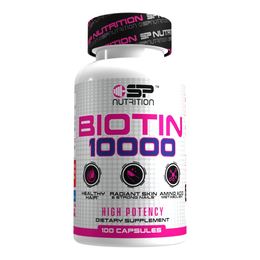 SP Nutrition BIOTIN 60 Capsulas, Cuida Tu Piel, Refuerza Uñas, Luminosidad en el Cabello. (1 Bote, 1 Mes de USO)