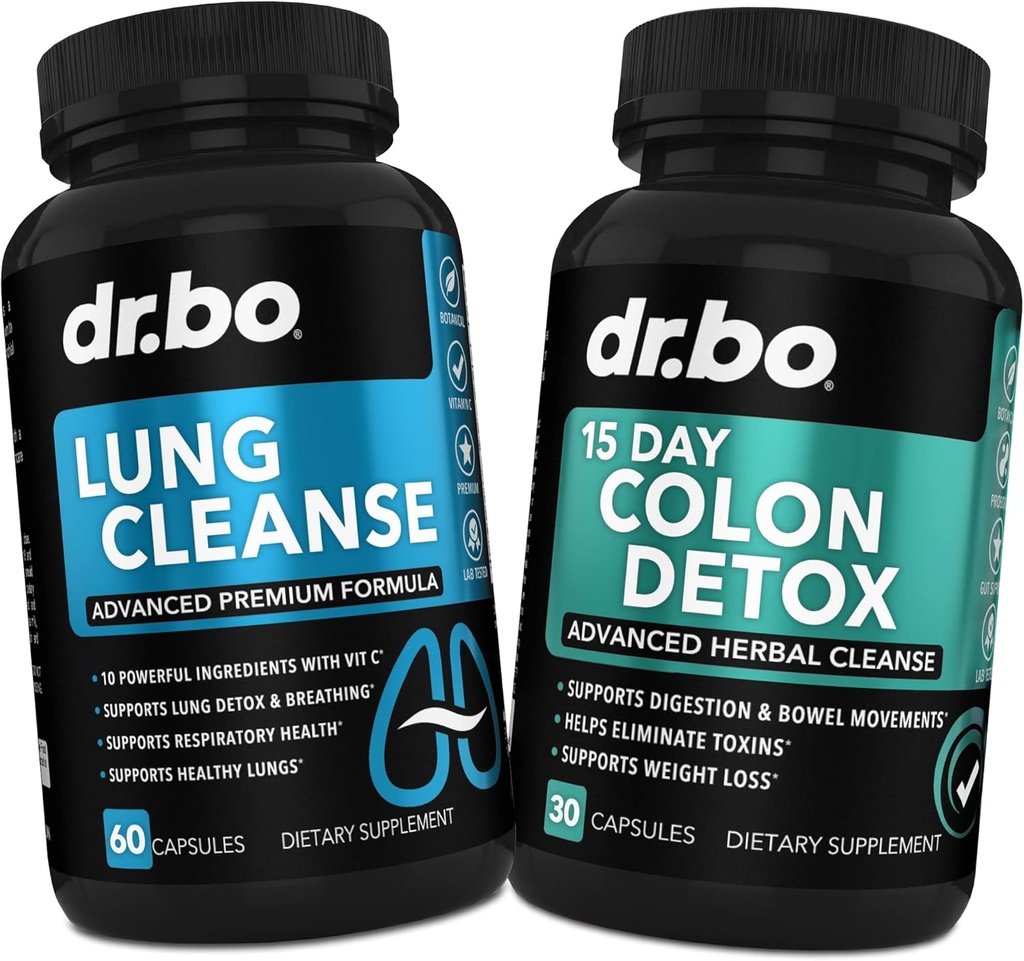 Lung Cleanse & Colon Detox - Herbal Formulas to Support Respiratory Health & Bowel Movements