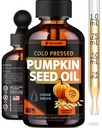 Vita Guard Cold Pressed Pumpkin Seed Oil Liquid Drops – 2000mg per Serving | Vegan, Gluten-Free, Non-GMO | Hair, Skin & Prostate Support | Natural Pumpkin Flavor | 60ml Dietary Supplement