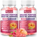 Haohan Pumpkin Seed Oil Gummies with Saw Palmetto for Hair Growth in Women & Men - Organic Hair Skin & Nails Supplement with High-Purity Extract - Sugar-Free, Non-GMO, Raspberry Flavor, 120 Count