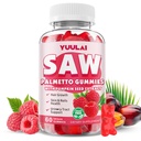 Saw Palmetto Gummies for Women Men, Organic Saw Palmetto with Pumpkin Seed Oil for Hair Growth & Skin Health, Sugar Free, Raspberry Flavor, 60 Count