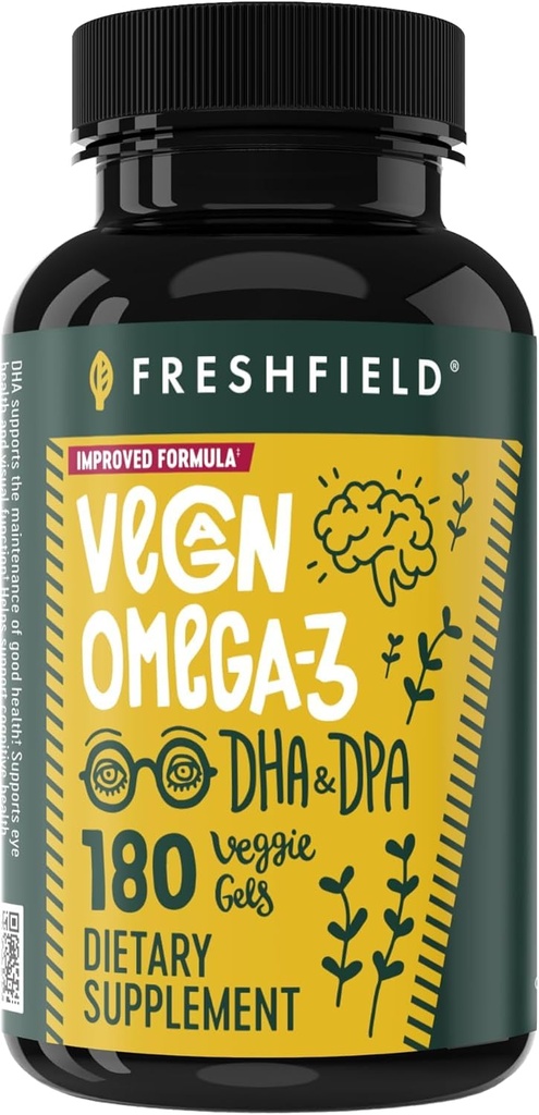 Vegan Omega 3 DHA: Algae Oil, πιο κριτική, Carragenan δωρεάν, βιώσιμη, δοκιμαστεί, χωρίς βαρέα μέταλλα, Fish Oil Alt, Φυτική βάση Omega. Υποστηρίζει καρδιά, εγκέφαλο, κοινή υγεία w/DPA