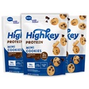 HighKey Protein Chocolate Chip Cookies - Low Sugar, High Protein Keto Snack 3-Pack, 2.25oz, Low Carb Gluten Free Cookies with Oat Fiber, Healthy Sweet Treat