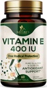 Vitamin E 180mg Per Serving - E Vitamins DL-Alpha, Antioxidant-Rich Dietary Supplement for Skin, Heart, and Immune Support, USA Bottled, Easily Absorbed, Non-GMO & Gluten Free - 60 Softgels