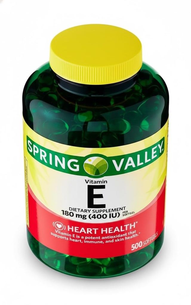 Vitamin E 180 mg 400 IU Softgels 500 Count, Vitamin E 400 IU Capsules, E Vitamin Supplement for Daily Wellness Support