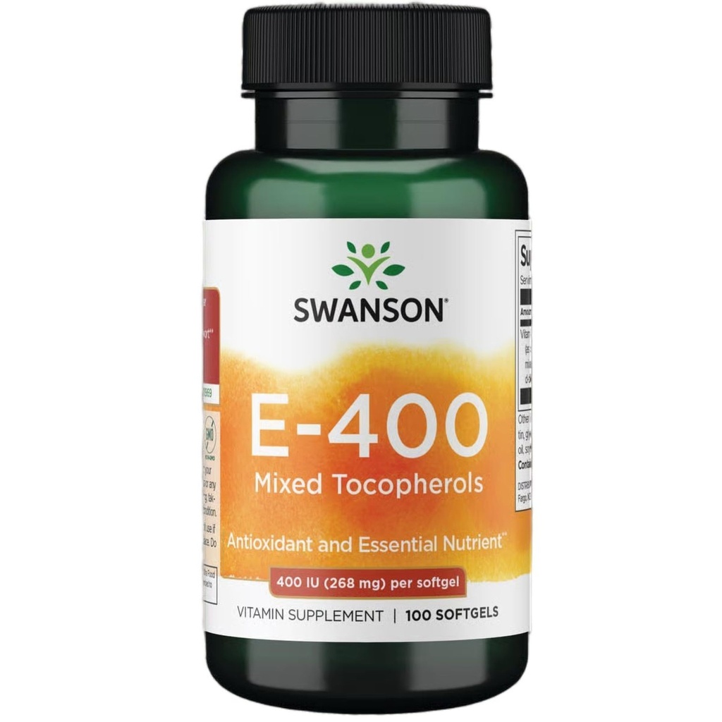Swanson Vitamin E Mixed Tocopherols 400 Iu (268 Milligrams) 100 Sgels