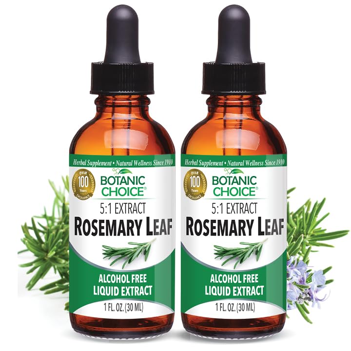Βοτανική επιλογή – Δεντρολίβανο Leaf Liquid Extract – Χωρίς αλκοόλ, Χωρίς γλουτένη – Γρήγορο συμπλήρωμα δράσης σταγόνες – Εύκολο στη χρήση σταγονόμετρο – 1 ρευστή ουγγιά 2 συσκευασία