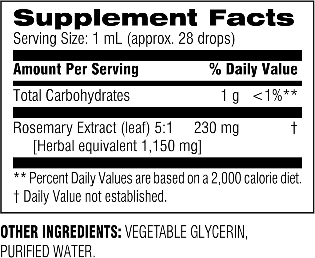 Βοτανική επιλογή – Δεντρολίβανο Leaf Liquid Extract – Χωρίς αλκοόλ, Χωρίς γλουτένη – Γρήγορο συμπλήρωμα δράσης σταγόνες – Εύκολο στη χρήση σταγονόμετρο – 1 ρευστή ουγγιά 2 συσκευασία