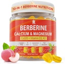 Berberine Gummies Sugar Free, Extra Absorption with Liposomal Berberine & Berberine HCI, Calcium, Magnesium, AMPK Activitor for Sugar & Level, Energy, Metabolism,Vegan, Pack of 1