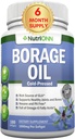 Borage Oil - 1000 mg - 180 Softgels - Cold Pressed High GLA Borage Seed Oil - Hexane και PA Free - Great for Skin, Hair and Bones.