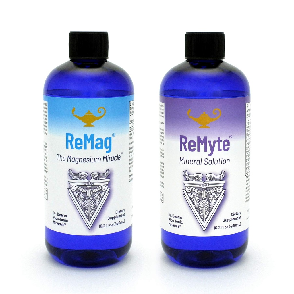 RnA ReSet ReMag & ReMyte – Magnesium & Multi-Mineral Liquid Supplement Bundle, 16.2 Fl Oz Each (2-Pack) NSF Certified