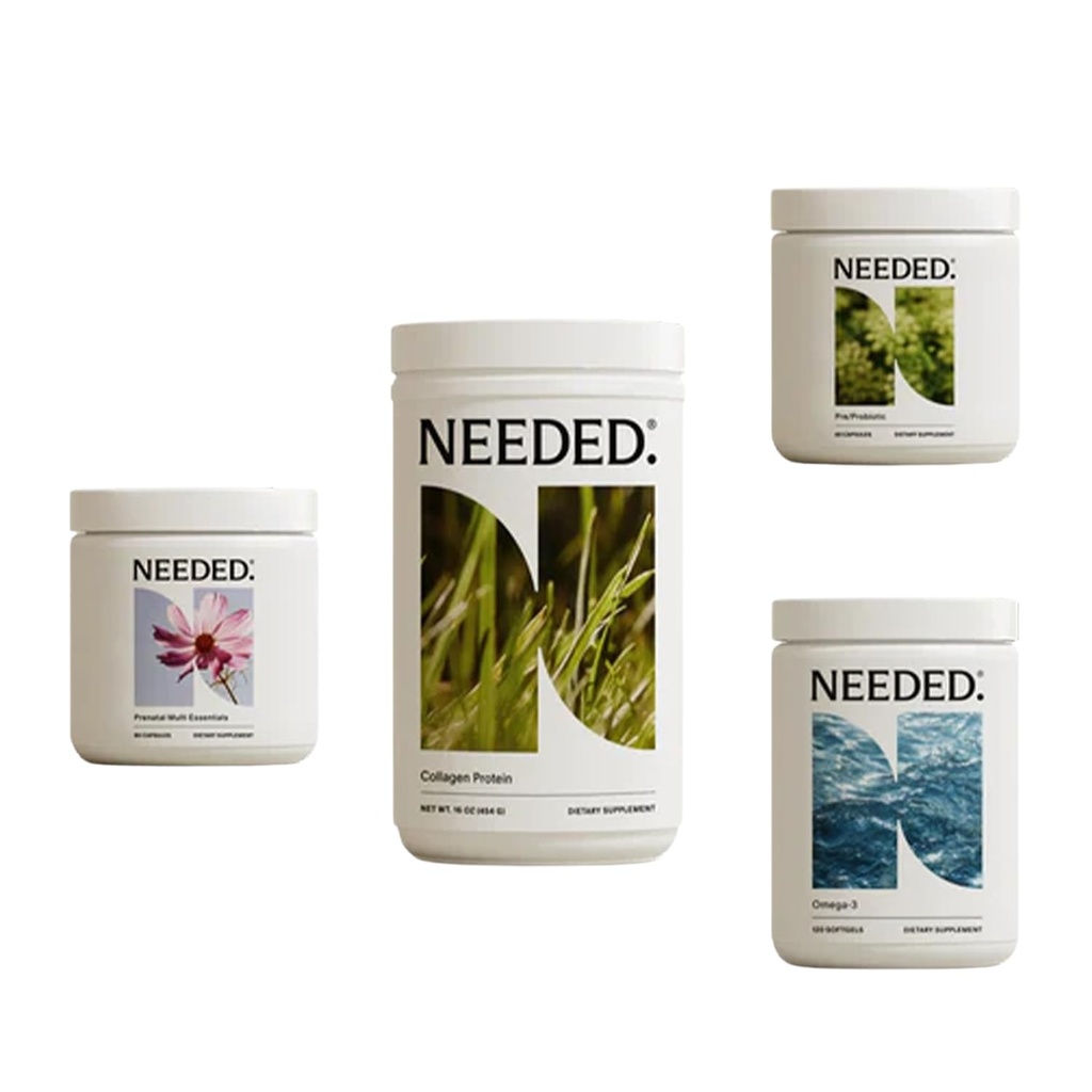 Needed. Virtual Bundle Prenatal Wellness Bundle – Multivitamin, Omega-3, Collagen & Prebiotic-Probiotic for Pregnancy, Breastfeeding, Postpartum – 30-Day Supply