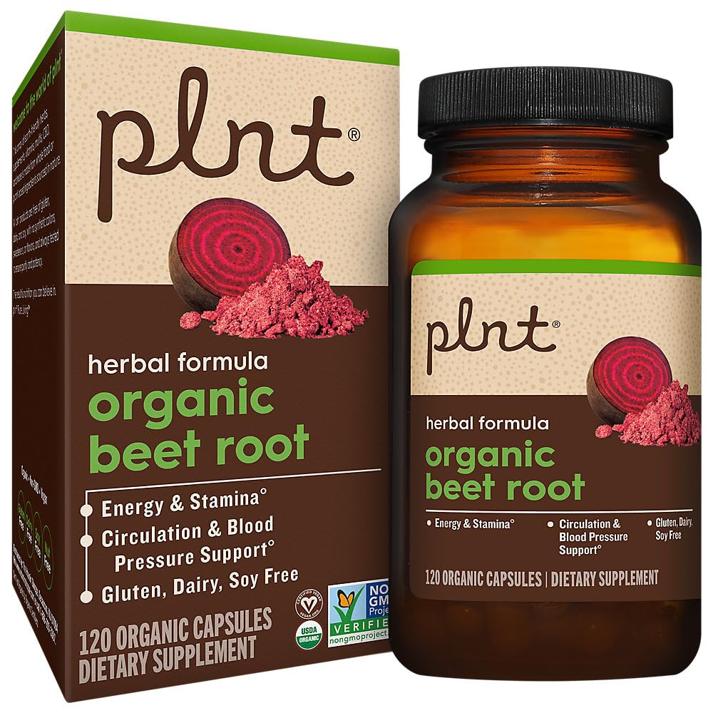 plnt Organic Beet Root a Circulation & Blood Pressure Support a 1,000 MG (120 Capsules)