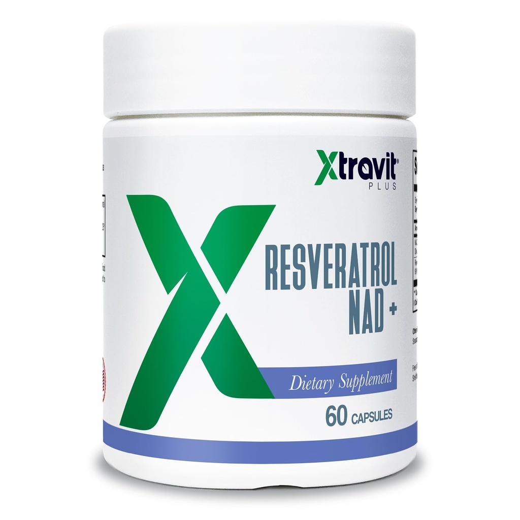 Resveratrol NAD + Supplement – Pure Longevity Booster Supplements for Men & Women - May Support Healthy Aging, Brain Function, Heart Health & Muscle Recovery, 60 Capsules
