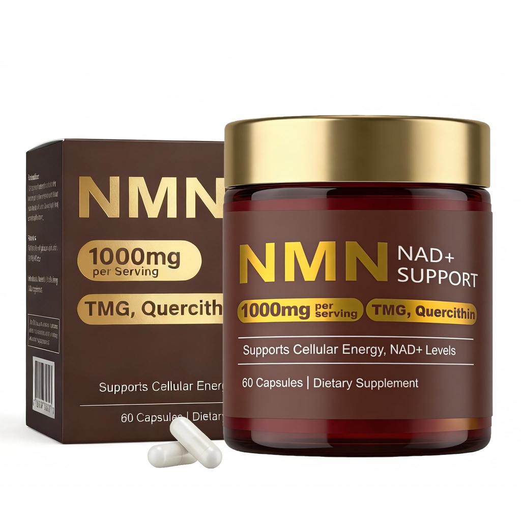 NMN Supplement 1000mg, 4-in-1 Liposomal NMN 1000mg Pure Organic for NAD+ Supplement with Quercetin, TMG, NMNH Alternative, Supports Cellular Energy & NAD+ Levels for Men & Women, 60 Capsules